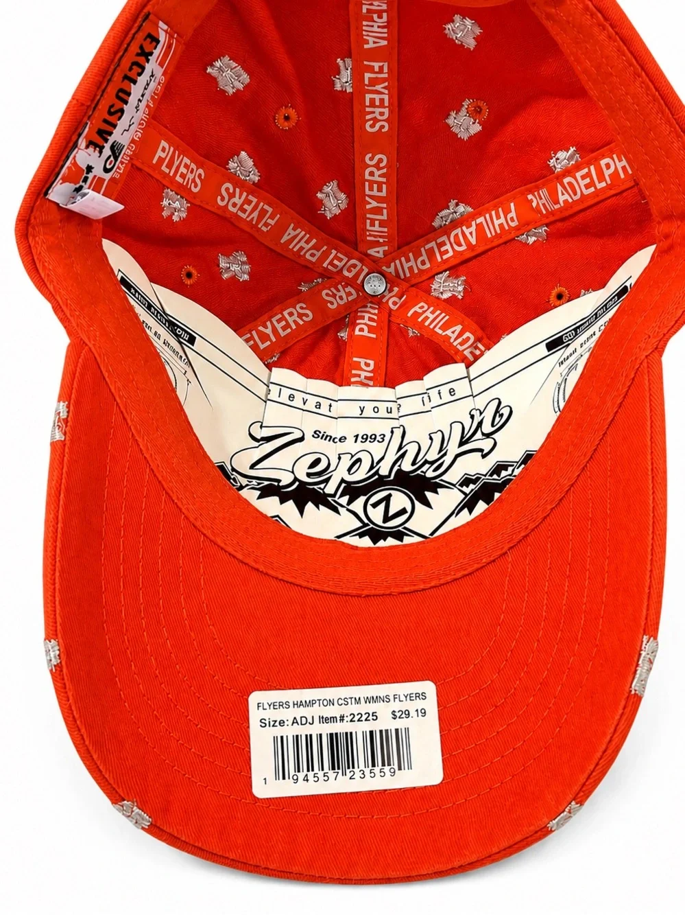 Zephyr Women’s Philadelphia Flyers Allover Liberty Bell Hat Cap Orange NHL